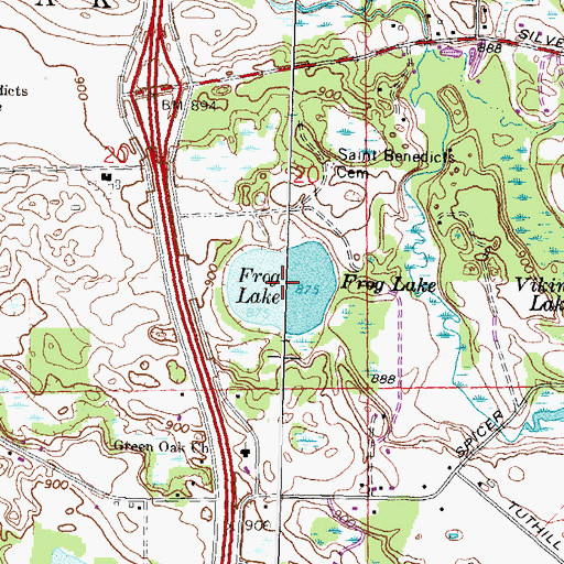 Topographic Map of Frog Lake, MI