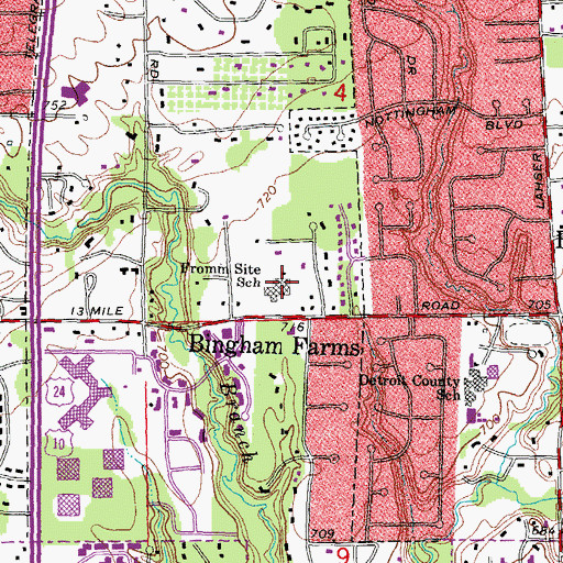 Topographic Map of Fromm Site School, MI