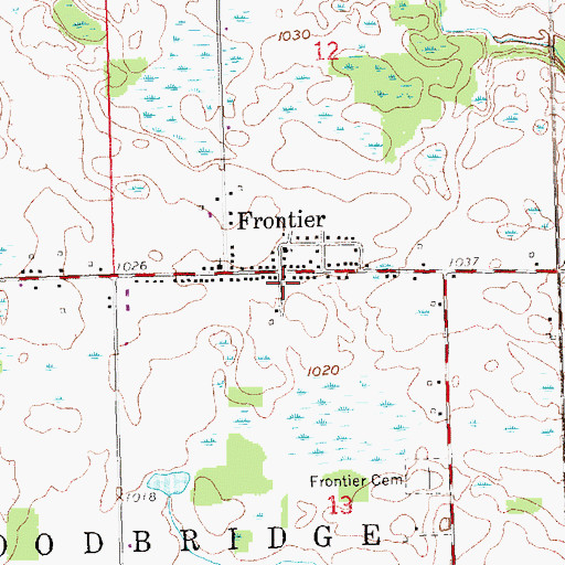 Topographic Map of Frontier, MI