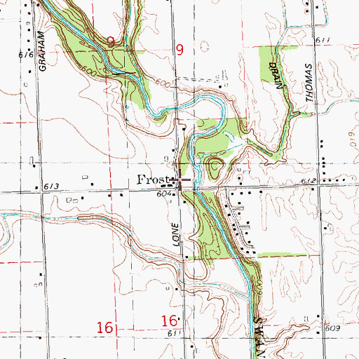 Topographic Map of Frost, MI