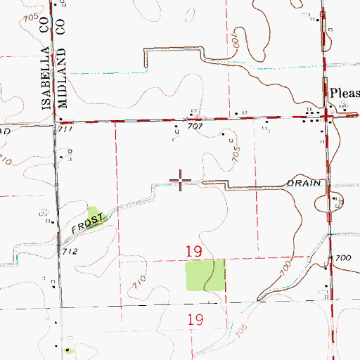 Topographic Map of Frost Drain, MI