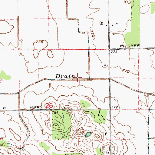 Topographic Map of Frost Drain, MI