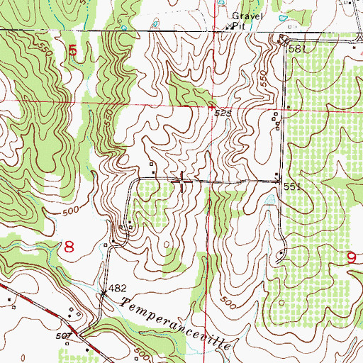 Topographic Map of Plainview Church (historical), AR