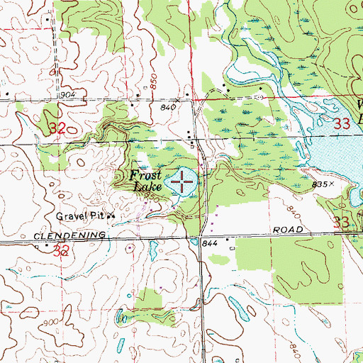 Topographic Map of Frost Lake, MI