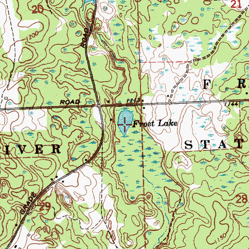 Topographic Map of Frost Lake, MI