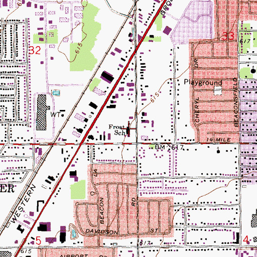 Topographic Map of Frost School, MI