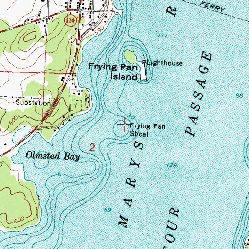 Topographic Map of Frying Pan Shoal, MI