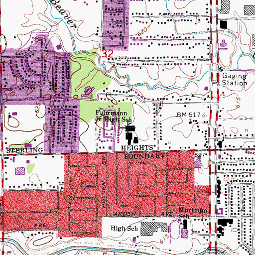 Topographic Map of Fuhrmann Junior High School, MI