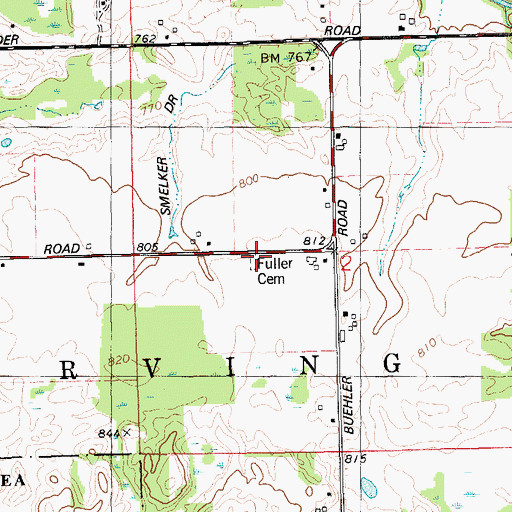 Topographic Map of German Cemetery, MI