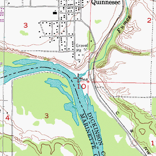 Topographic Map of Fumee Creek, MI