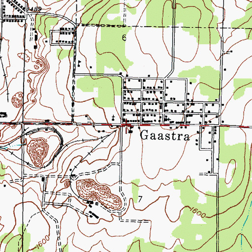Topographic Map of Gaastra, MI
