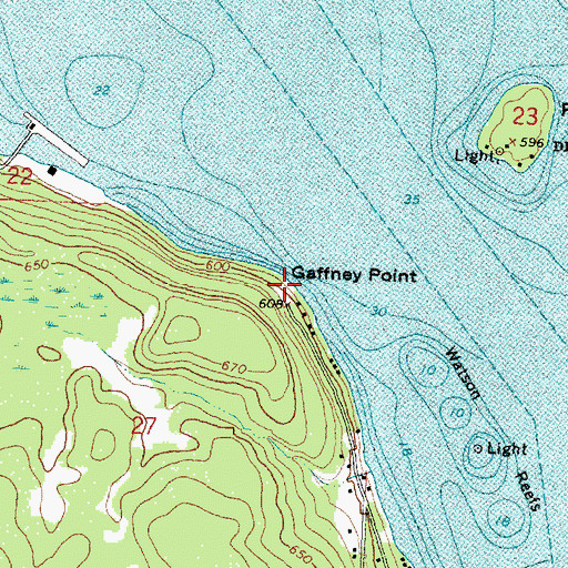 Topographic Map of Gaffney Point, MI