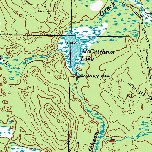 Topographic Map of Gagnon Dam, MI