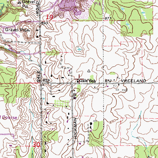 Topographic Map of Gale School, MI