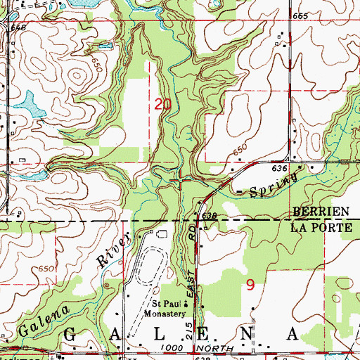Topographic Map of Galena River, MI