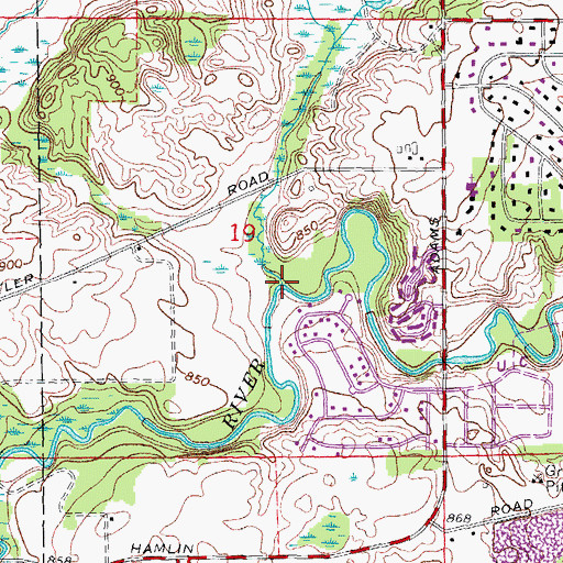 Topographic Map of Galloway Creek, MI