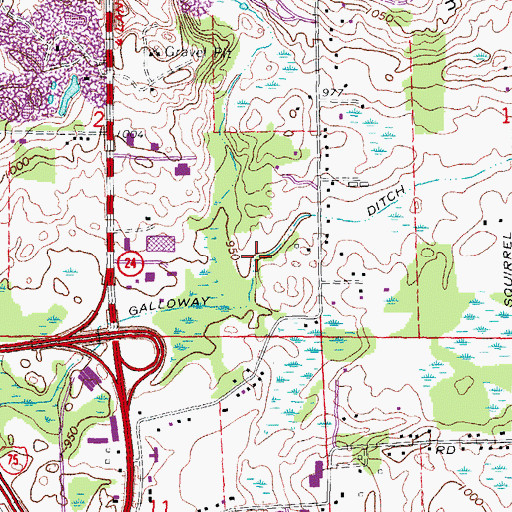 Topographic Map of Galloway Ditch, MI