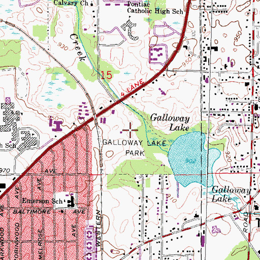 Topographic Map of Galloway Lake Park, MI