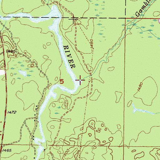 Topographic Map of Gambles Creek, MI