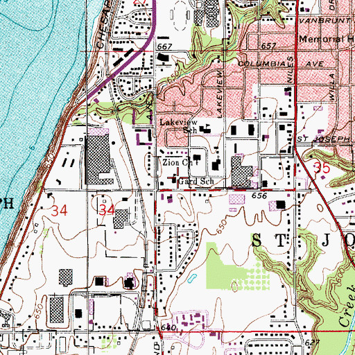 Topographic Map of Gard School, MI