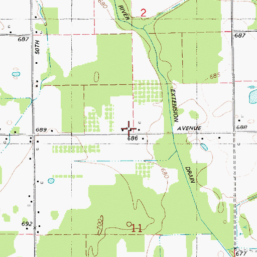 Topographic Map of Garden of Eden School, MI