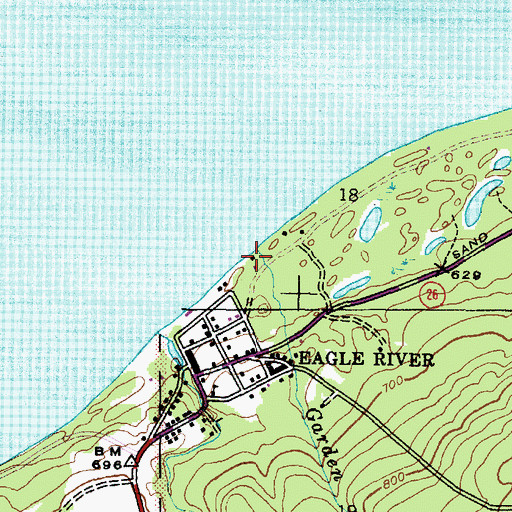 Topographic Map of Garden City Creek, MI