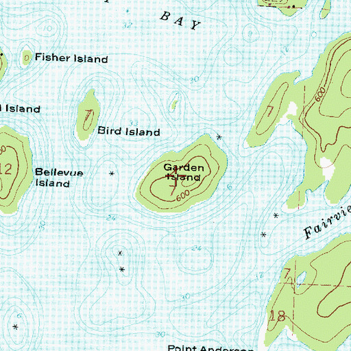 Topographic Map of Garden Island, MI