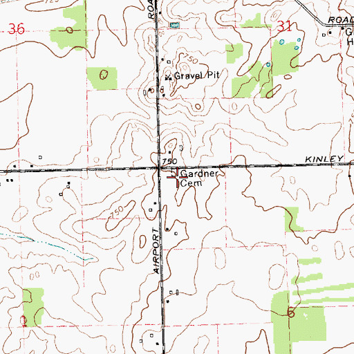 Topographic Map of Gardner Cemetery, MI