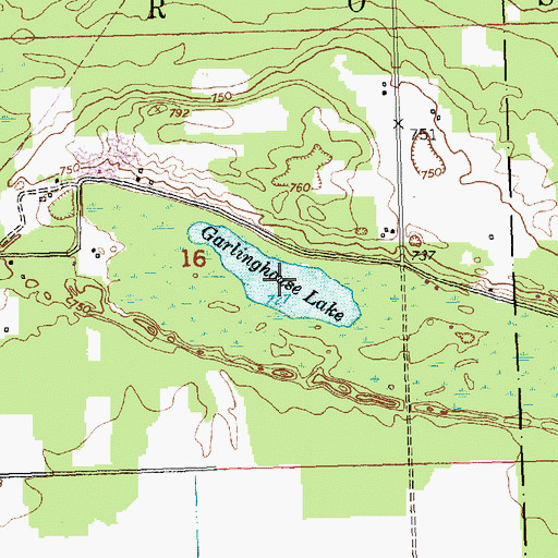 Topographic Map of Garkinghouse Lake, MI