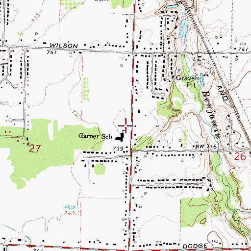 Topographic Map of Garner School, MI