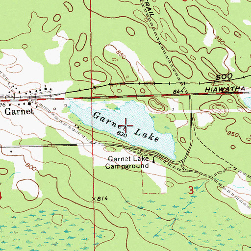 Topographic Map of Garnet Lake, MI