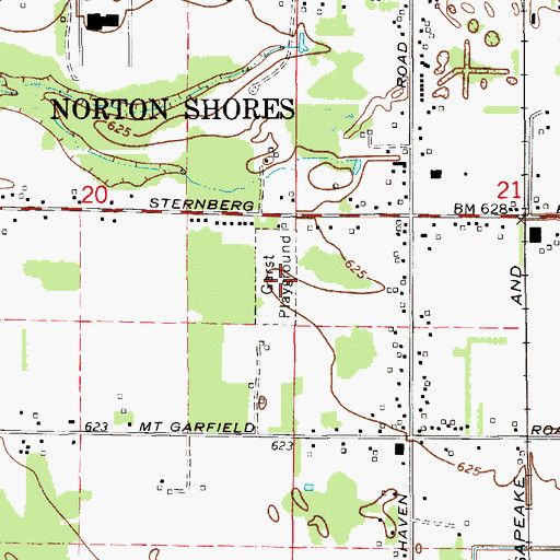 Topographic Map of Garst Playground, MI