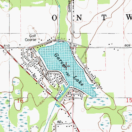 Topographic Map of Garver Lake, MI