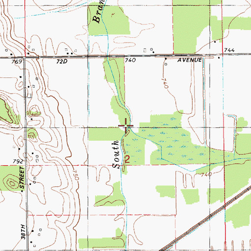 Topographic Map of Gates Extension Drain, MI