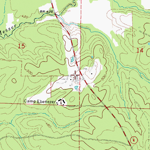 Topographic Map of Salem School (historical), AR
