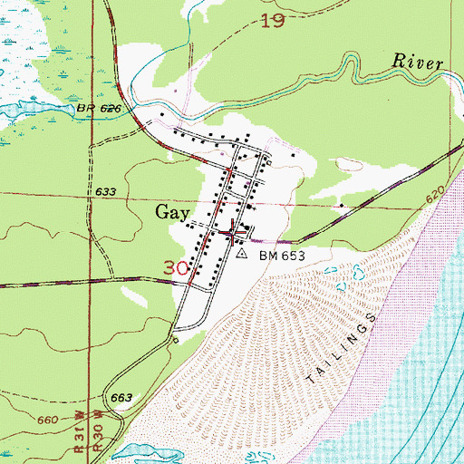Topographic Map of Gay, MI