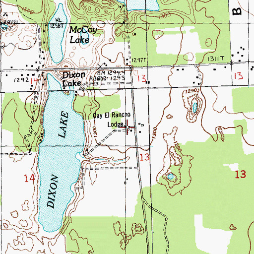 Topographic Map of Gay El Rancho Lodge, MI