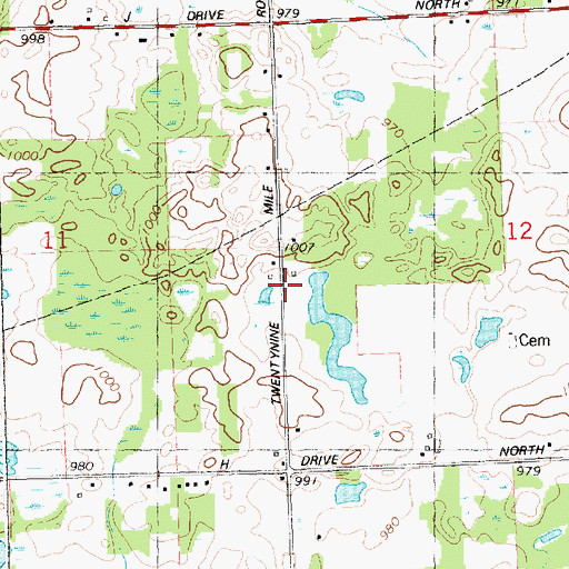 Topographic Map of Gay School, MI