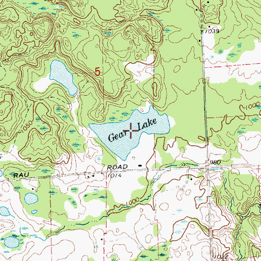 Topographic Map of Gear Lake, MI