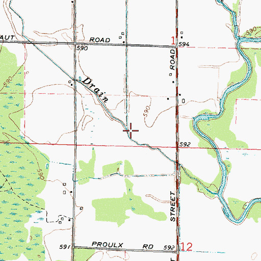 Topographic Map of Geese Drain, MI