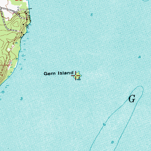 Topographic Map of Gem Island, MI