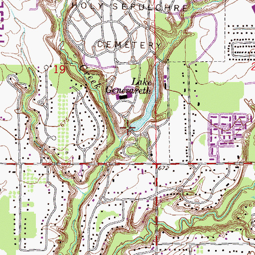 Topographic Map of Lake Genesareth, MI