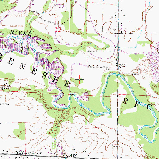 Topographic Map of Genesee Recreation Area, MI
