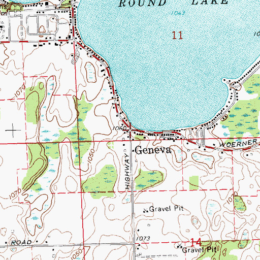 Topographic Map of Geneva, MI