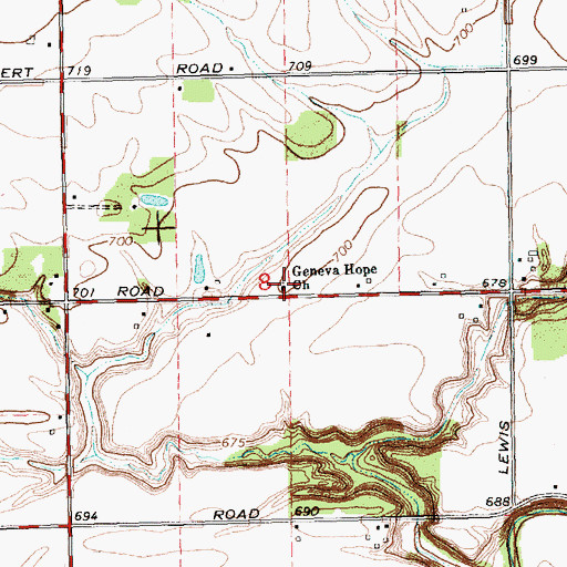 Topographic Map of Geneva Hope Church, MI
