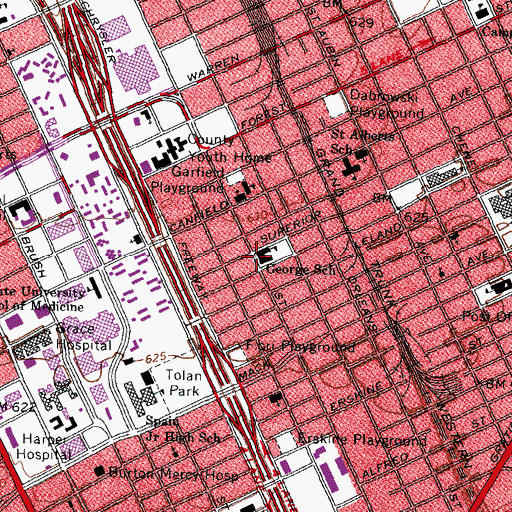 Topographic Map of George School, MI
