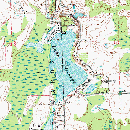 Topographic Map of Lake George, MI