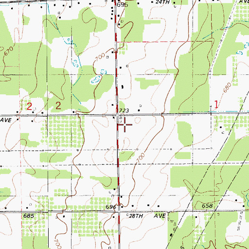 Topographic Map of German Church, MI