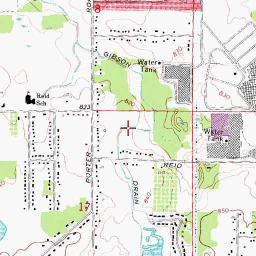 Topographic Map of Gibson Drain, MI