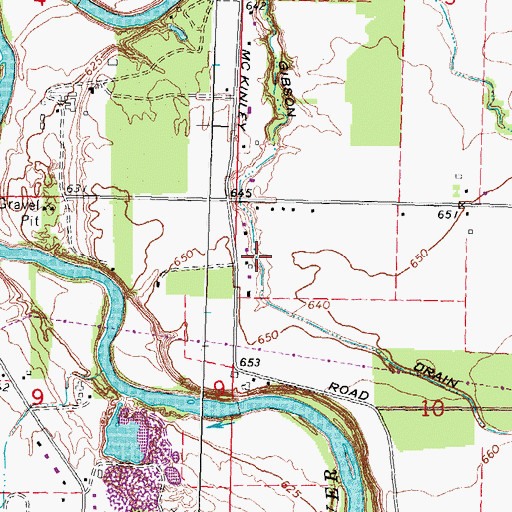 Topographic Map of Gibson Drain, MI